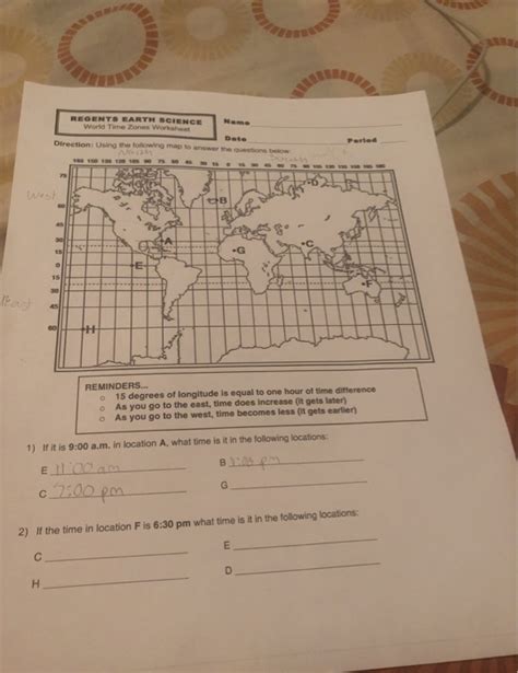 Us timezones clock android apps on google play click on. Solved: REGENTS EARTH SCIENCE World Time Zones Worksheet N ...
