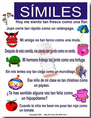 Símiles O Comparaciones Spanish Writing Teaching Spanish Spanish