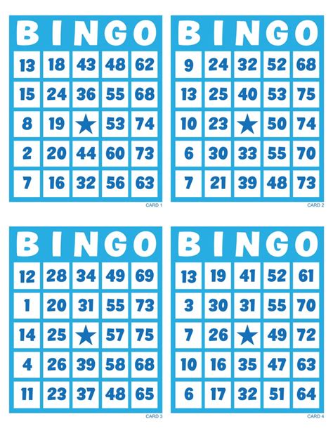 Bingo Cards 1000 Cards 4 Per Page Immediate Pdf Download 841
