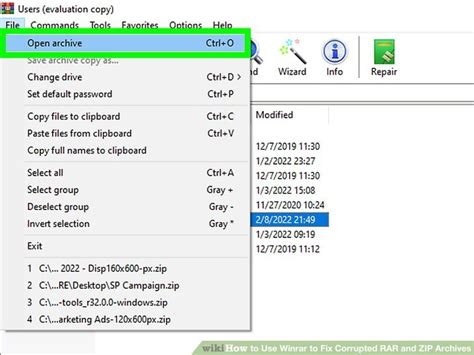 How To Use Winrar To Fix Corrupted Rar And Zip Archives 9 Steps