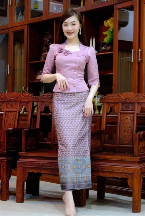 Beautiful Traditional Laos Dress Lao Silk Blouse With Hand Etsy