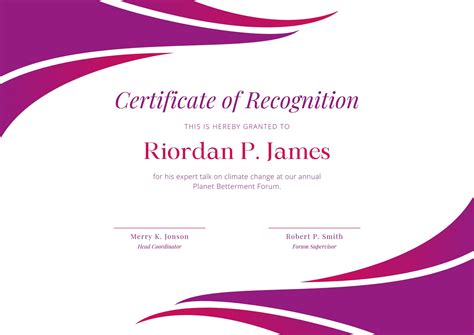 Printable Purple Polygonal Award Certificate Template