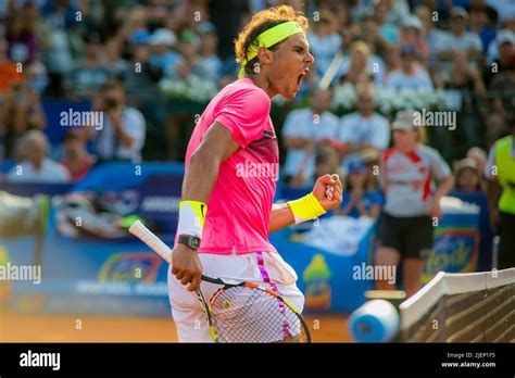 Rafael Nadal Pro Tennis Player Celebrates A Victory Stock Photo Alamy