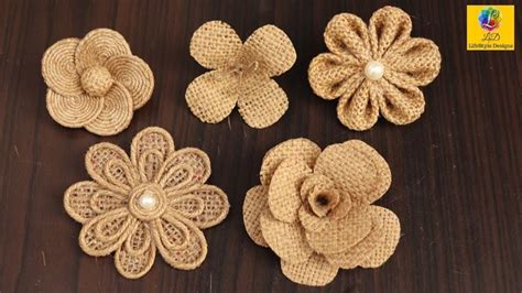 Easy Burlap Flowers Tutorial Jute Craft Flower Decoration Handmade