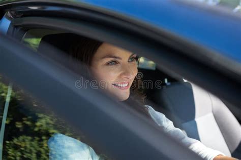 beautiful woman driving a car stock image image of journey modern 97032115