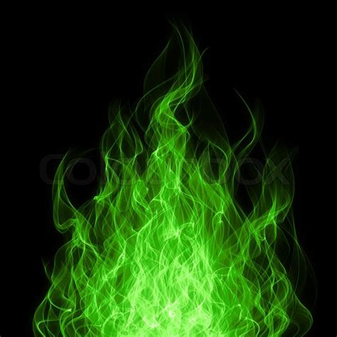 Green Toxic Fire Flame On Black Background Stock Photo Colourbox