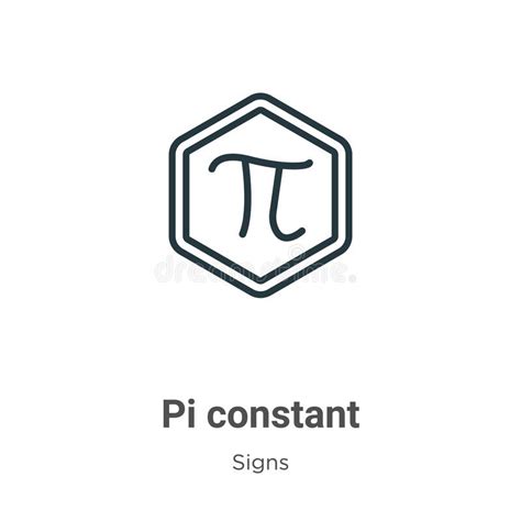Pi Constant Symbol Outline Vector Icon Thin Line Black Pi Constant