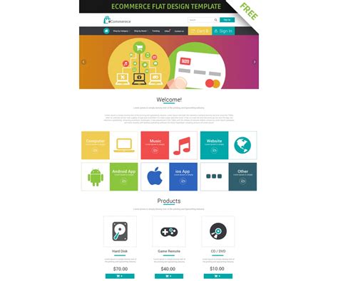 It is the basic skeleton of an e commerce database. Free eCommerce flat design template - creative ...