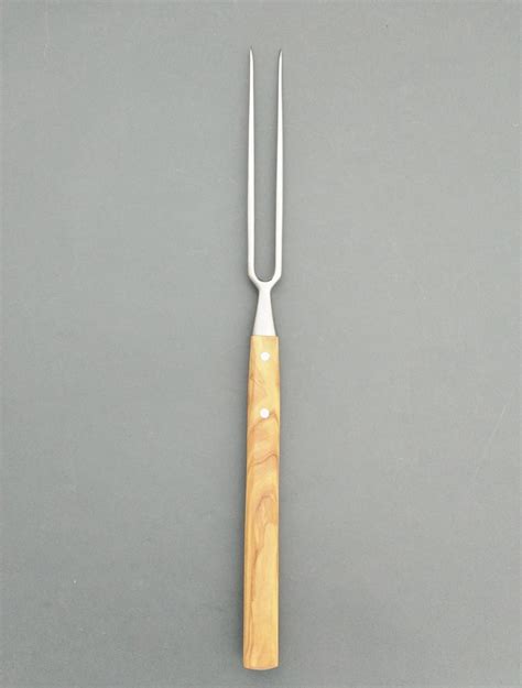 Due Buoi Bbq Fork With 9 Tines Long Solid Olive Wood Long Handle Is