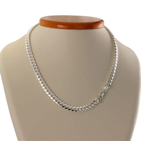 silver chain for men mens heavy sterling silver 9 5mm flat curb chain 20 26 men s
