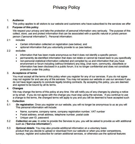 A privacy policy page helps your visitors trust your website and having one is mandated by law in many countries. free privacy policy template australia - Pazzo