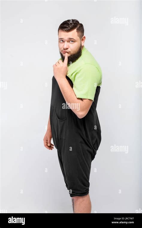 Shy Fat Man Stock Photo Alamy