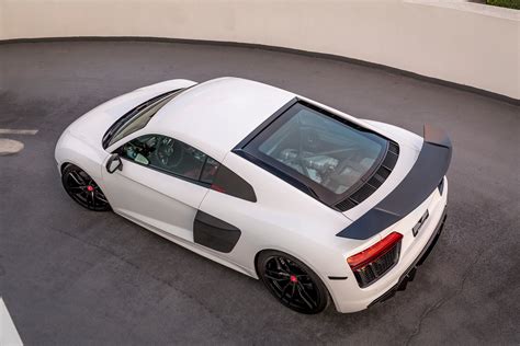 Reworked Face Of White Audi R8 With Custom Led Bar Style Headlights