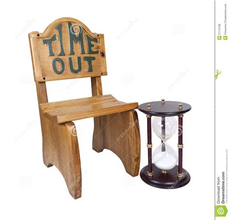Hour Glass Next To Time Out Chair Royalty Free Stock Photos Image 27175788