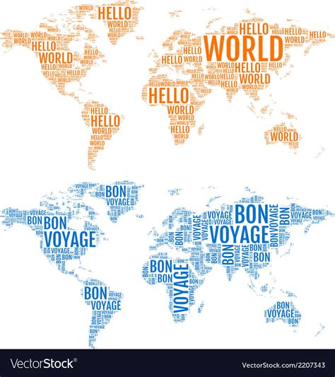Typographic World Maps Royalty Free Vector Image