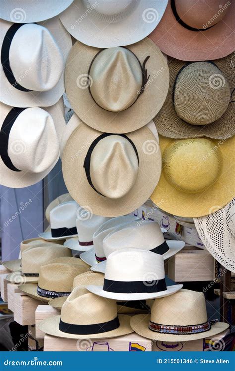 Panama Hats For Sale Ecuador South America Stock Photo Image Of