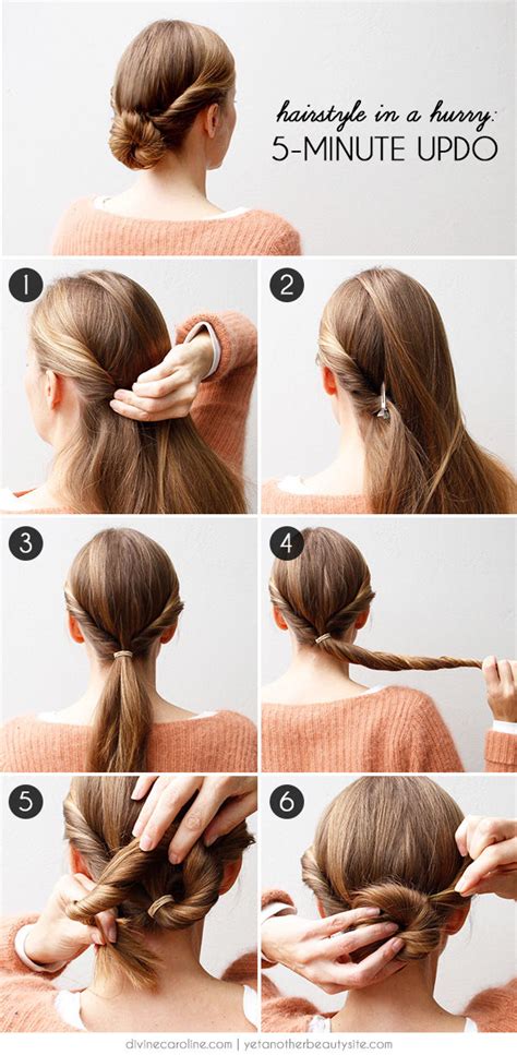 Divide your hair in equal section and start twisting from your temple towards the nape of your neck. DIY 5 Minute Updo Pictures, Photos, and Images for ...
