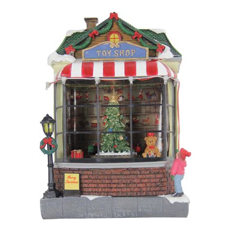 Exhart Toy Shop with Revolving Train Garden Decor-13810-4 ...