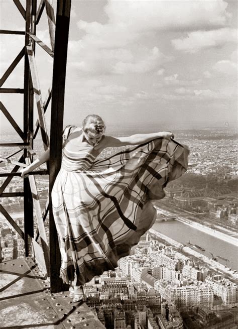 Lisa Fonssagrives On The Eiffel Tower Photo Vintage Photography