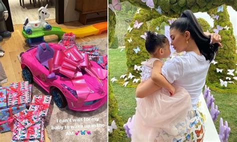 Kylie Jenner Ts Daughter Stormi With Mini Pink Car For Birthday