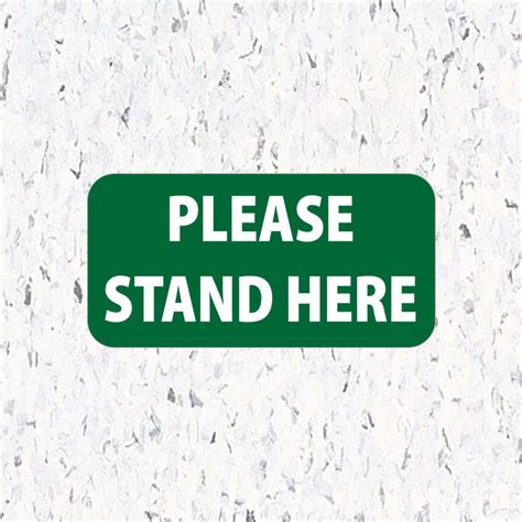 Social Distancing Floor Decals Please Stand Here Rectangle Pack
