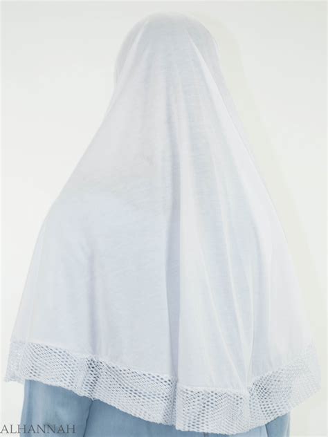 White Crochet One Piece Al Amira Hijab Hi2136 Alhannah Islamic Clothing