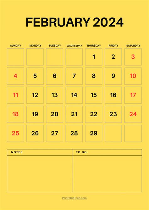 February 2024 Calendar Printable Pdf Template With Holidays
