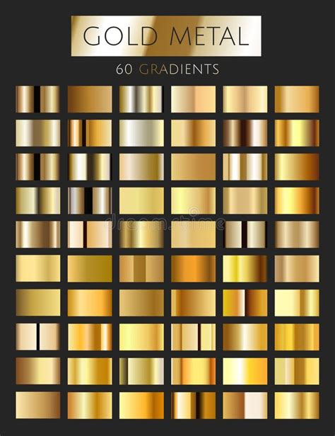 Vector Set Of 60 Gold Gradients Golden Rectangle Collection Golden