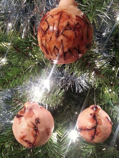 Set Of 3 Creepy Frankenstein Christmas Ornaments Horror Or Zombie Lover