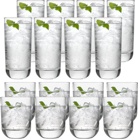 libbey polaris tumbler and rocks glass set elegant drinkware glasses set tall
