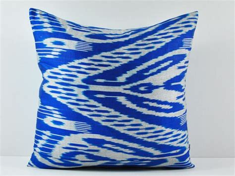 Items Similar To Decorative Throw Pillow Blue 18 X 18 Ikat Pillow