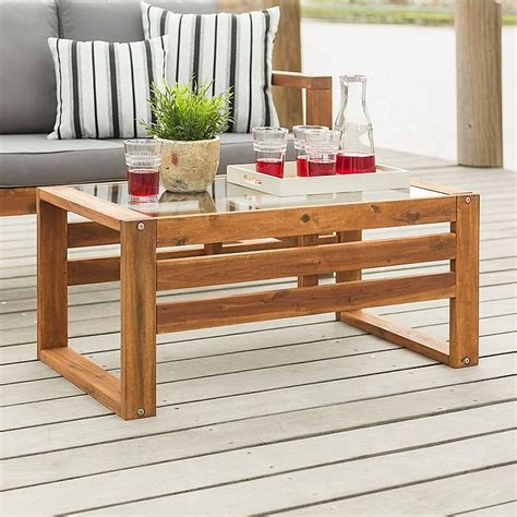 Forest Gate Otto Acacia Wood Patio Coffee Table In Brown Bed Bath