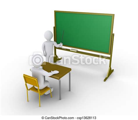 Teacher Gives Instructions To Student 3d Person Sitting On Chair And
