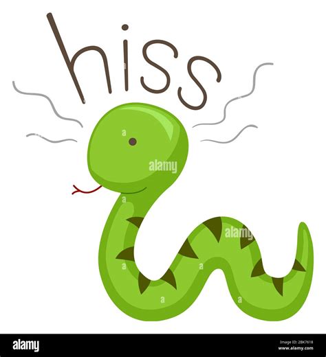 Illustration Of A Snake Showing Its Tongue And Making A Hissing Sound