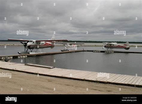 Pontoon Aircraft At Dock Stock Photo Alamy