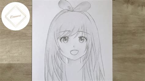 How To Draw Anime Girl Face Smiling 😍 Anime Drawing Tutorial Dina