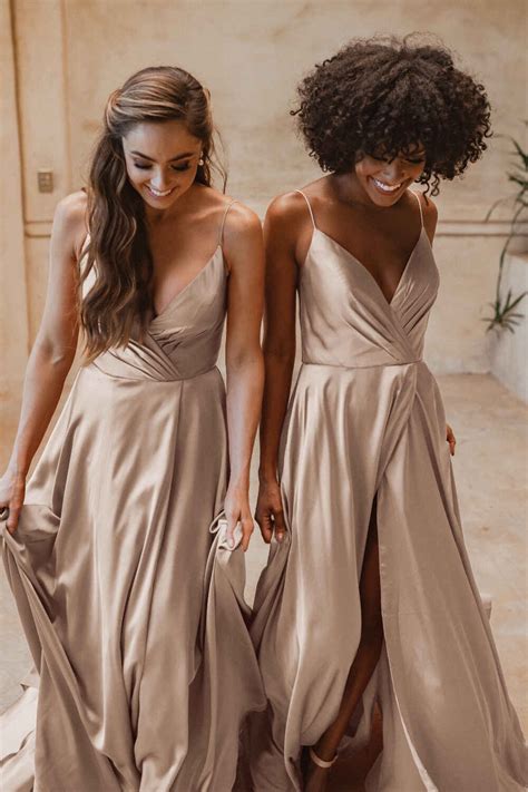 Great Champagne Satin Bridesmaid Dress Check This Guide