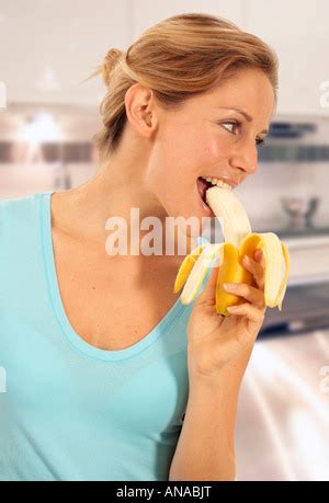 Sexy Woman Eating Banana Stock Photo Alamy