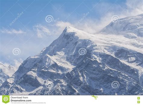 Snow Capped Mountain Peak In The Himalayas Stock Image Image Of