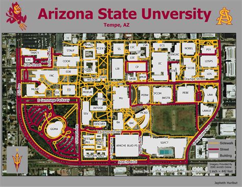 Arizona State University Tempe Campus Map Map