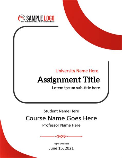 23 Free Assignment Cover Page Templates For Ms Word Reverasite