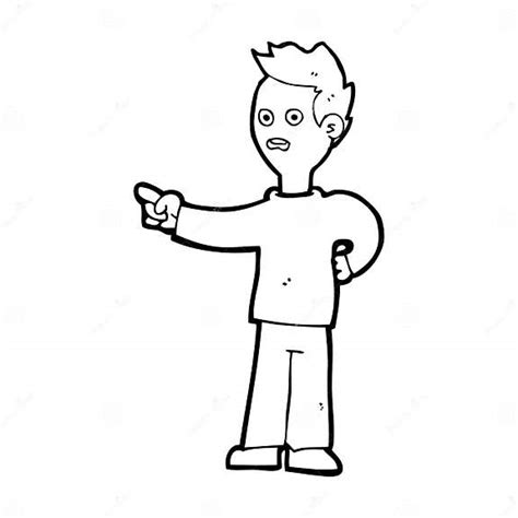 Cartoon Shocked Boy Pointing Stock Illustration Illustration Of