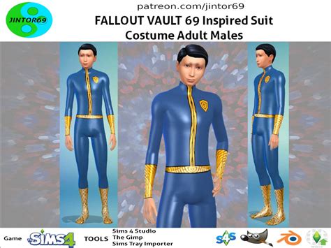 The Sims Resource Fallout Vault 69 Inspired Suits Costumes Tights For