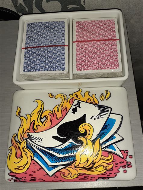 Playing Card Holder Hand Painted Personalized 2 Section Etsy