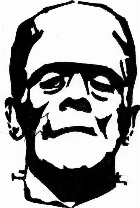 Dracula Silhouette Frankenstein Outline Drawing Frankenstein Face