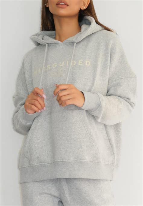 Grey Marl Missguided Oversized Hoodie Missguided