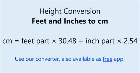 How To Do The Height Conversion Feet And Inches To Cm