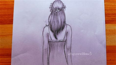 How To Draw A Beautiful Girl From Backside Step By Step Pencil Sketch