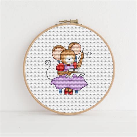 Looking for your next counted cross stitch project? Furry Tales Kite Mouse Cross Stitch Pattern | Lucie Heaton
