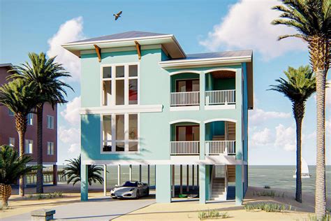 The beach/coastal house plans found on thehouseplanshop.com website were designed to meet or exceed the requirements of a nationally recognized building code in effect at the time and place the plan was drawn. 2 Family House Plan on Stilts | Family house plans, Beach ...